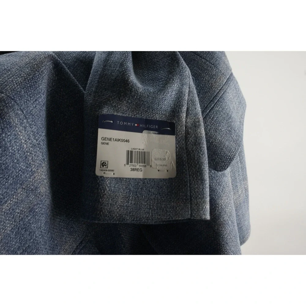 $295 Tommy Hilfiger Textured Windowpane Plaid Modern Fit Sport Coat Men 38R Blue